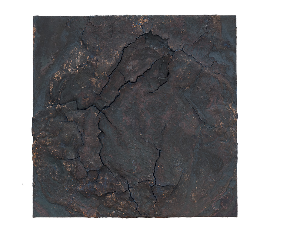 《黑漆古》二--50x50cm--木质构造、麻纸、矿物·植物·土质颜料、箔--2015年-.jpg